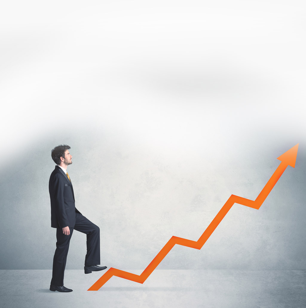 Empresario al éxito con un ERP